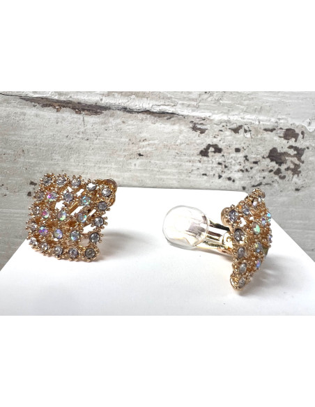 Klipsy do uszu złote z cyrkoniami Lolita Accessories