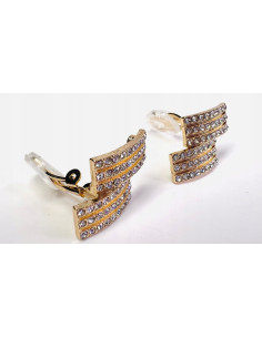 Klipsy do uszu złote z cyrkoniami Lolita Accessories 2