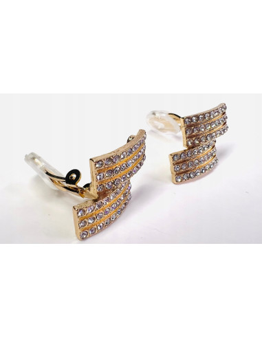 Klipsy do uszu złote z cyrkoniami Lolita...