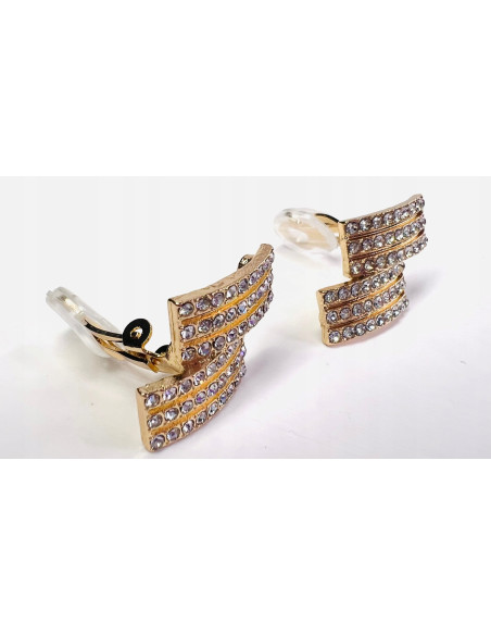 Klipsy do uszu złote z cyrkoniami Lolita Accessories