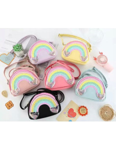 TOREBKA DZIECIĘCA TOREBECZKA DLA DZIEWCZYNKI czarny TĘCZA 2