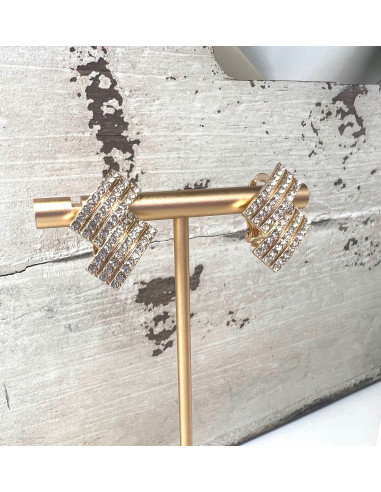 Klipsy do uszu złote z cyrkoniami Lolita...