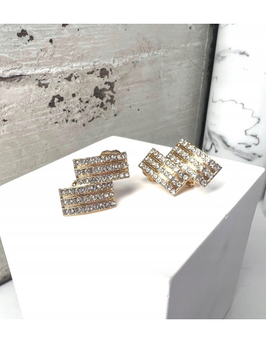 Klipsy do uszu złote z cyrkoniami Lolita...