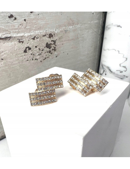 Klipsy do uszu złote z cyrkoniami Lolita Accessories