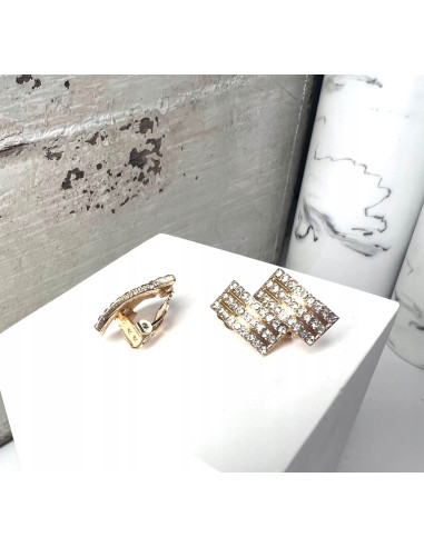 Klipsy do uszu złote z cyrkoniami Lolita...