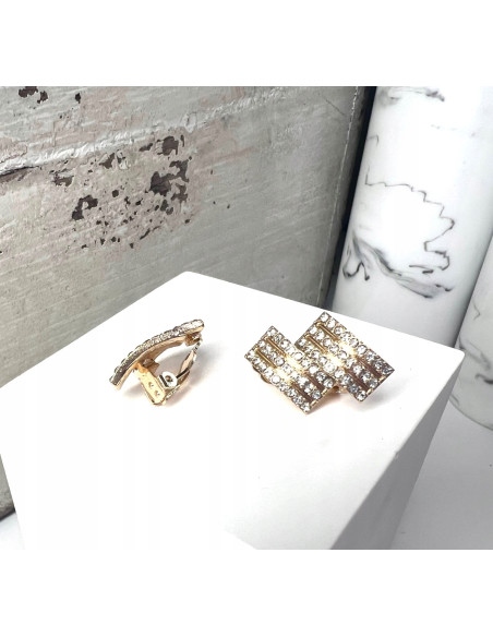 Klipsy do uszu złote z cyrkoniami Lolita Accessories