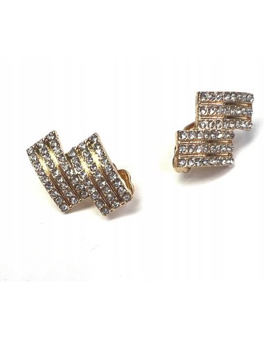 Klipsy do uszu złote z cyrkoniami Lolita...