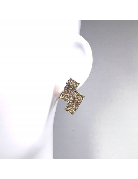 Klipsy do uszu złote z cyrkoniami Lolita Accessories