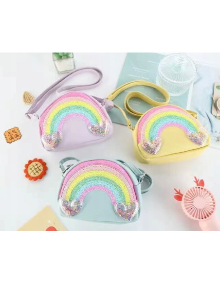 TOREBKA DZIECIĘCA TOREBECZKA DLA DZIEWCZYNKI niebieska TĘCZA