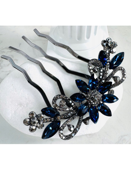 GRZEBIEŃ wsuwany do włosów wtykowy ozdobny diamenty Lolita Akcesoria GRANAT