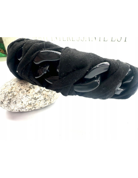 Lolita Accessories opaska do włosów pleciona łańcuch klasyczna czarny