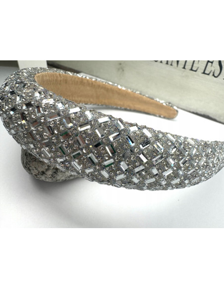 Opaska na włosy cyrkonie Lolita Accessories Srebrny Błysk