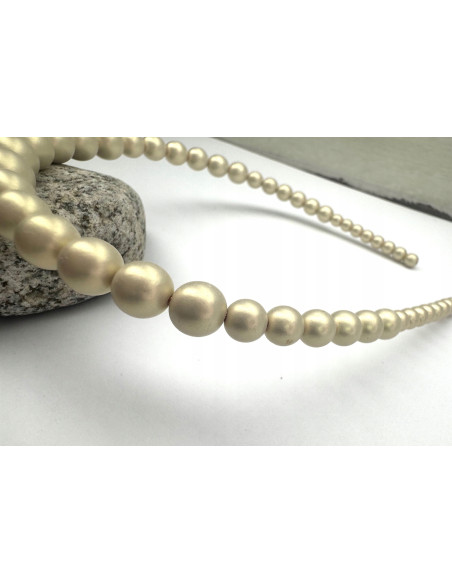 Opaska na włosy perełki perły korale koraliki Lolita Accessories ecru