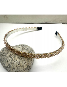 Opaska na włosy złoty łancuszek łancuch koraliki Lolita...