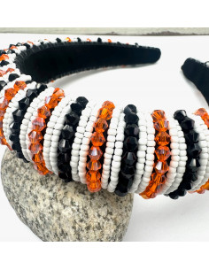 Opaska Fascynator na włosy cała w koralikach Lolita...