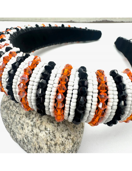 Opaska Fascynator na włosy cała w koralikach Lolita Accessories