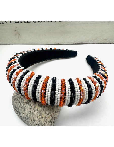 Opaska Fascynator na włosy cała w koralikach Lolita Accessories