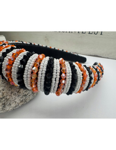 Opaska Fascynator na włosy cała w koralikach...