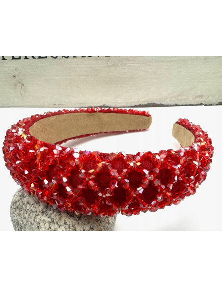 Opaska Fascynator na włosy cała w koralikach Lolita Accessories