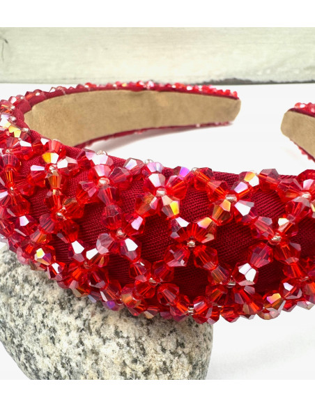 Opaska Fascynator na włosy cała w koralikach Lolita Accessories