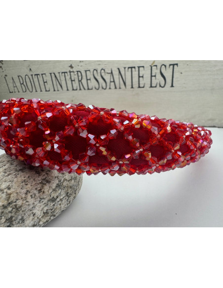 Opaska Fascynator na włosy cała w koralikach Lolita Accessories