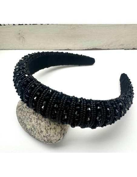 Opaska Fascynator na włosy cała w koralikach Lolita Accessories