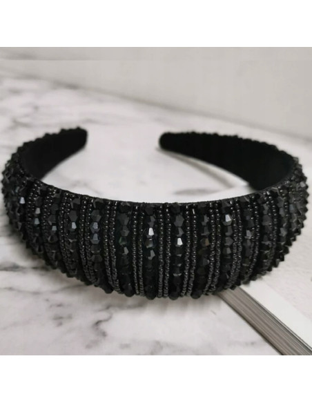 Opaska Fascynator na włosy cała w koralikach Lolita Accessories