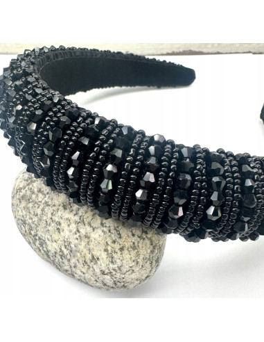 Opaska Fascynator na włosy cała w koralikach...