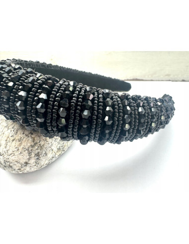 Opaska Fascynator na włosy cała w koralikach...