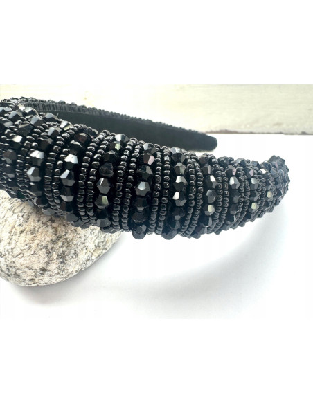 Opaska Fascynator na włosy cała w koralikach Lolita Accessories