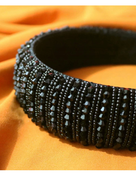 Opaska Fascynator na włosy cała w koralikach Lolita Accessories