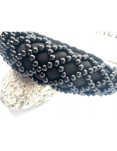 Opaska Fascynator na włosy cała w czarnych...