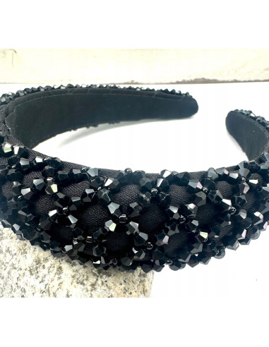 Opaska Fascynator na włosy cała w koralikach...