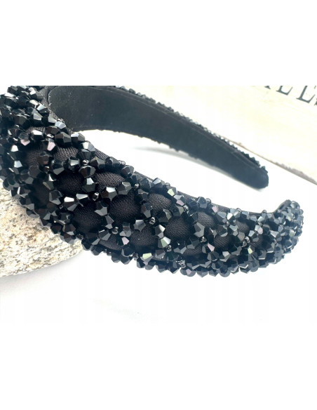 Opaska Fascynator na włosy cała w koralikach Lolita Accessories