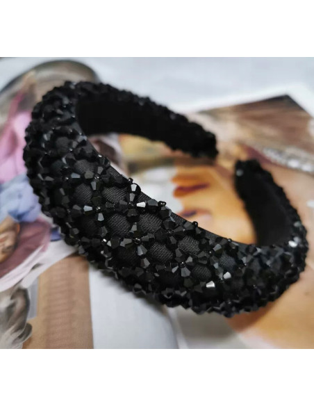 Opaska Fascynator na włosy cała w koralikach Lolita Accessories