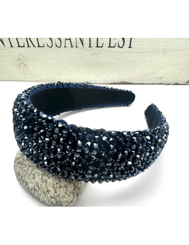 Opaska Fascynator na włosy cała w koralikach Lolita Accessories