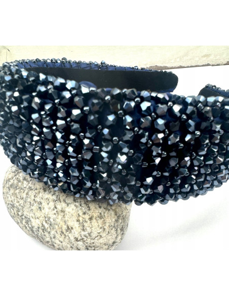 Opaska Fascynator na włosy cała w koralikach Lolita Accessories