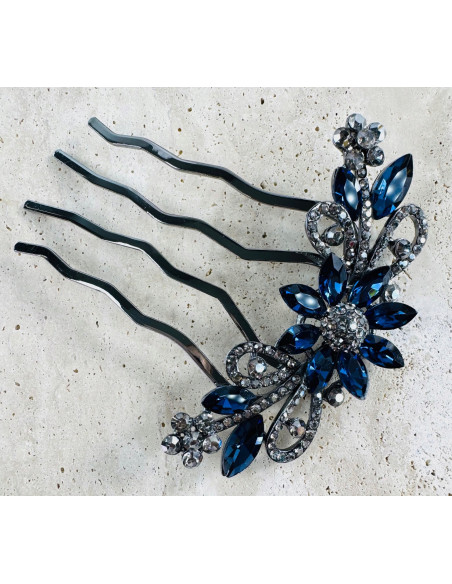 GRZEBIEŃ wsuwany do włosów wtykowy ozdobny diamenty Lolita Akcesoria GRANAT