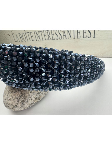 Opaska Fascynator na włosy cała w koralikach...