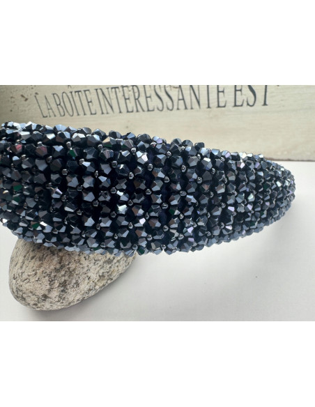 Opaska Fascynator na włosy cała w koralikach Lolita Accessories