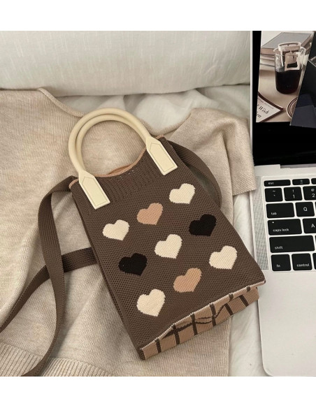 Dzianinowa torba MINI na telefon, drobiazgi przrez ramię Lolita Accessories