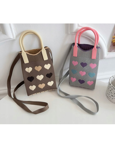 Dzianinowa torba MINI na telefon, drobiazgi...