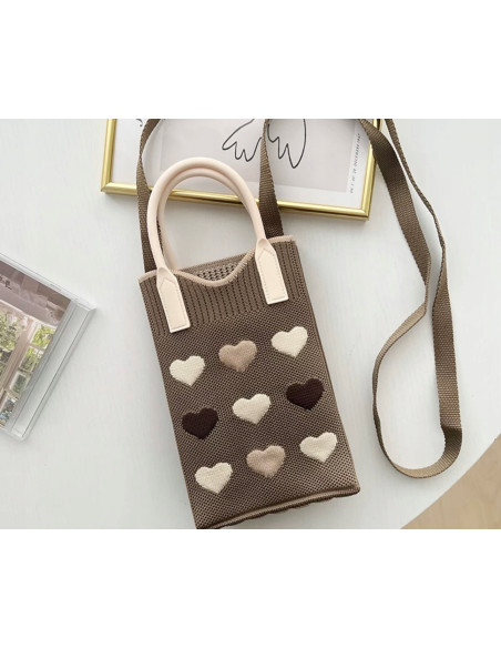 Dzianinowa torba MINI na telefon, drobiazgi przrez ramię Lolita Accessories