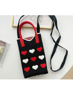 Dzianinowa torba MINI na telefon, drobiazgi przrez ramię...