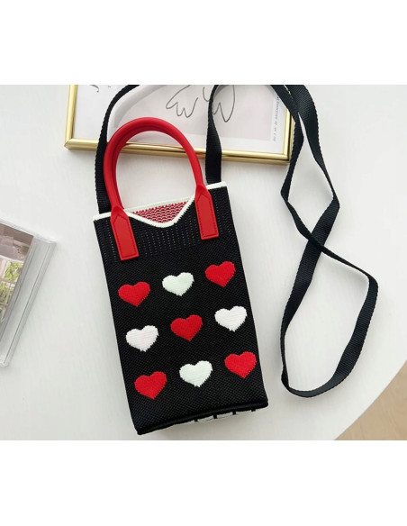 Dzianinowa torba MINI na telefon, drobiazgi przrez ramię Lolita Accessories