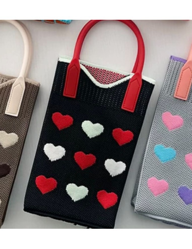 Dzianinowa torba MINI na telefon, drobiazgi...