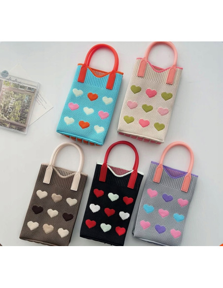 Dzianinowa torba MINI na telefon, drobiazgi przrez ramię Lolita Accessories