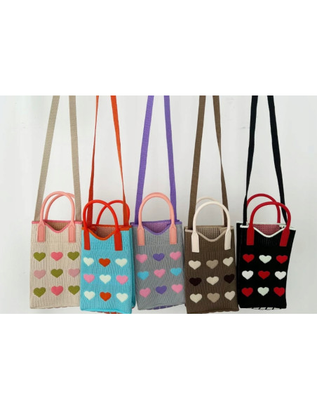 Dzianinowa torba MINI na telefon, drobiazgi przrez ramię Lolita Accessories