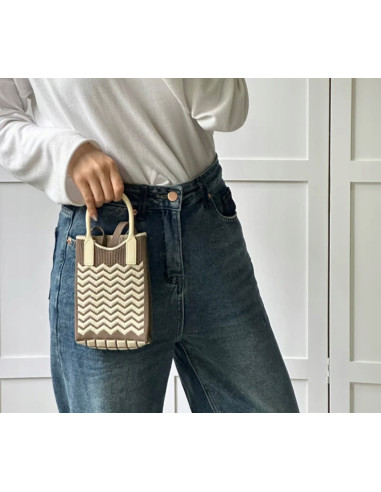 Dzianinowa torba MINI na telefon, drobiazgi...