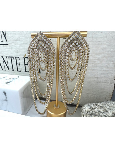 Kolczyki z cyrkoniami MAXI Lolita Accessories Złote Świecące cyrkonie